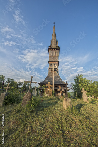 Wooden churches are typical for the Maramures region of northern Romania. Many of them like the one in Surdesti are declared a UNESCO world heritage site © aubi1309