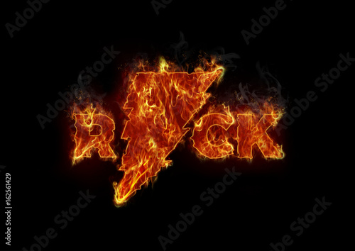 Burning rock letters in business concept