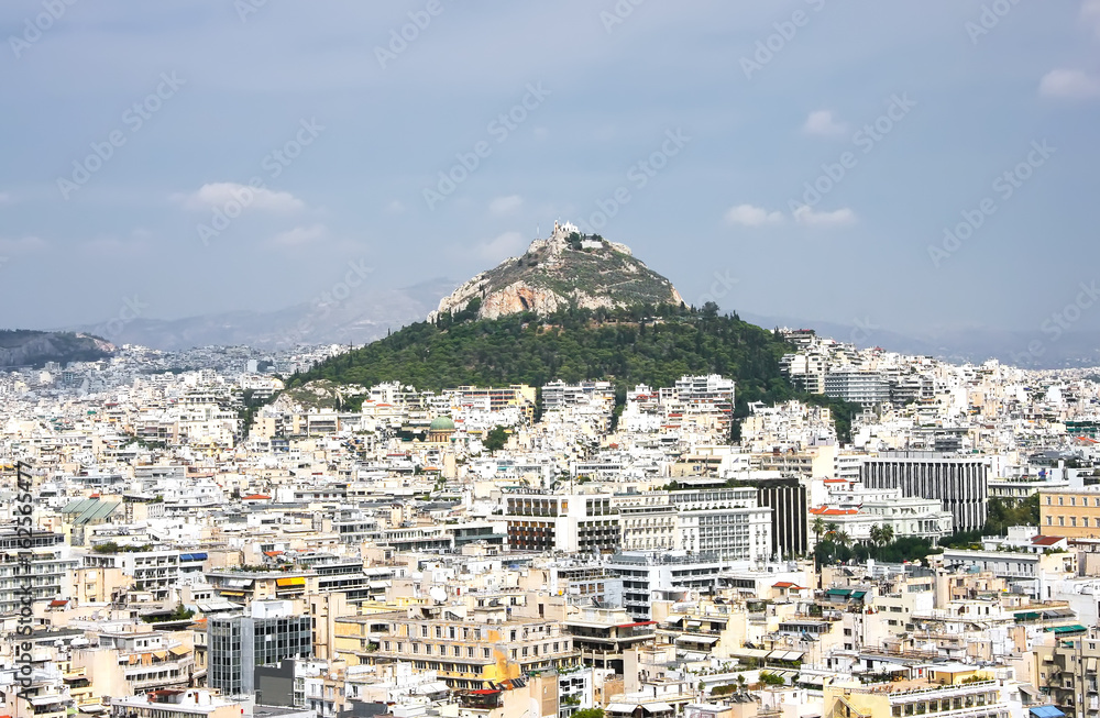 Hill Likavit (Likavitos) or Wolf Mountain in the center of Athens