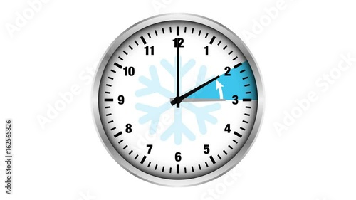 Winterzeit Uhr Schneeflocke Zahlen silber