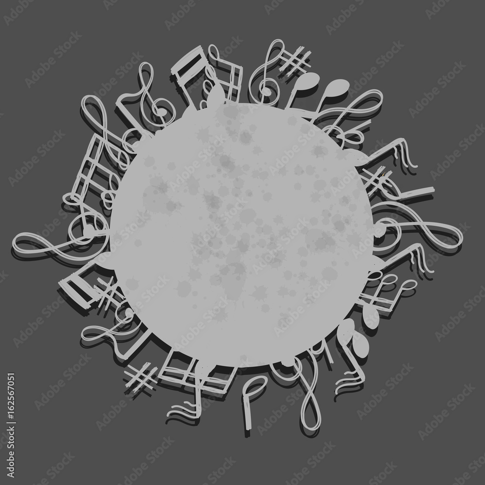 Obraz premium music notes in circle illustration