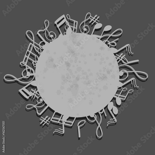 music notes in circle  illustration