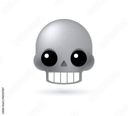 Skull Emoticon on White Background. Isolated Vector Illustration 