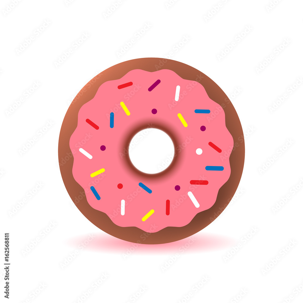 Donut Emoticon on White Background. Isolated Vector Illustration vector