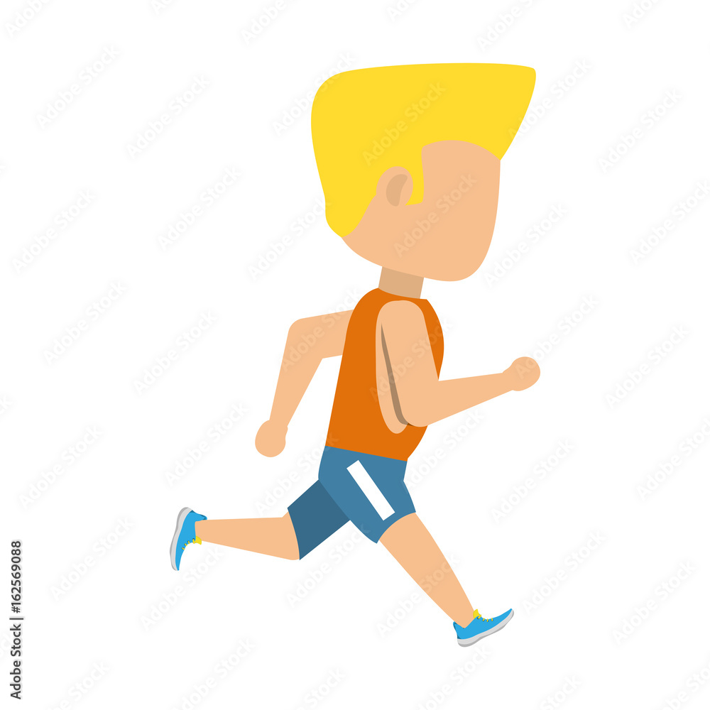 Man running cartoon Stock Vector | Adobe Stock