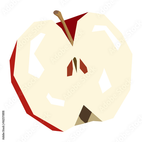 Isolated geometric cut apple on a white background, Vector illustration