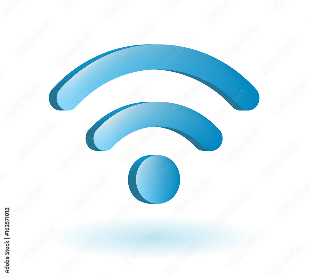 Cute Wifi Icon on White Background . Isolated Vector Illustration Cute Wifi Icon on White Background . Isolated Vector Illustration