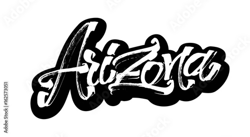 Arizona. Sticker. Modern Calligraphy Hand Lettering for Serigraphy Print
