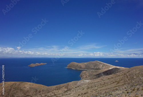 Breath taking view of Lake Titicaca as seen from the Isla del Sol