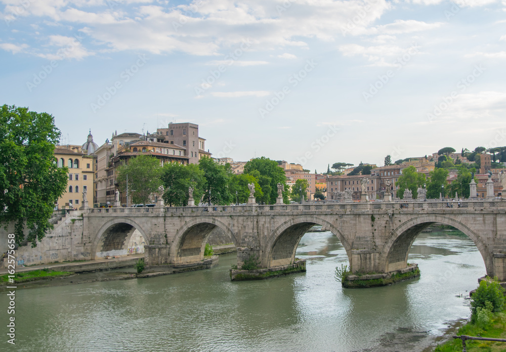 Vatican City from the railing of Ponte Sant'Angelo Bridge