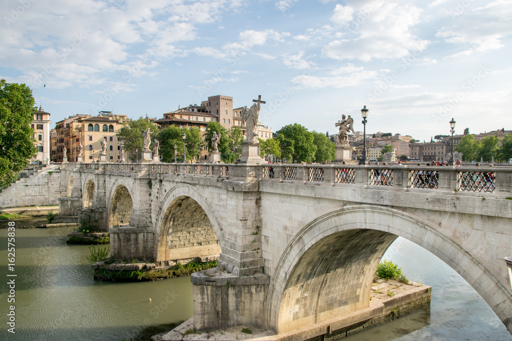 Ponte Sant'Angelo bridge crossing the river Tiber