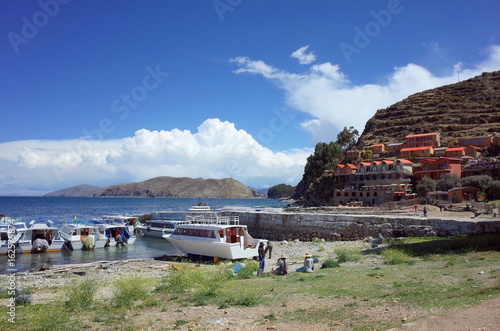 The Yumani community on the Isla Del Sol on Lake Titicaca photo