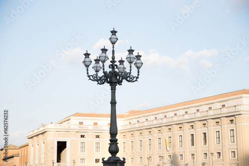 Lamppost at St Peter's Square at Vatican City in Rome, Italy