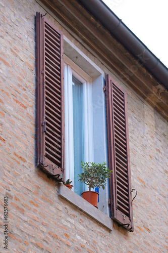 FERRARA  ITALY - June  3  2017  facade of an inhabitable house in Ferrara  Italy