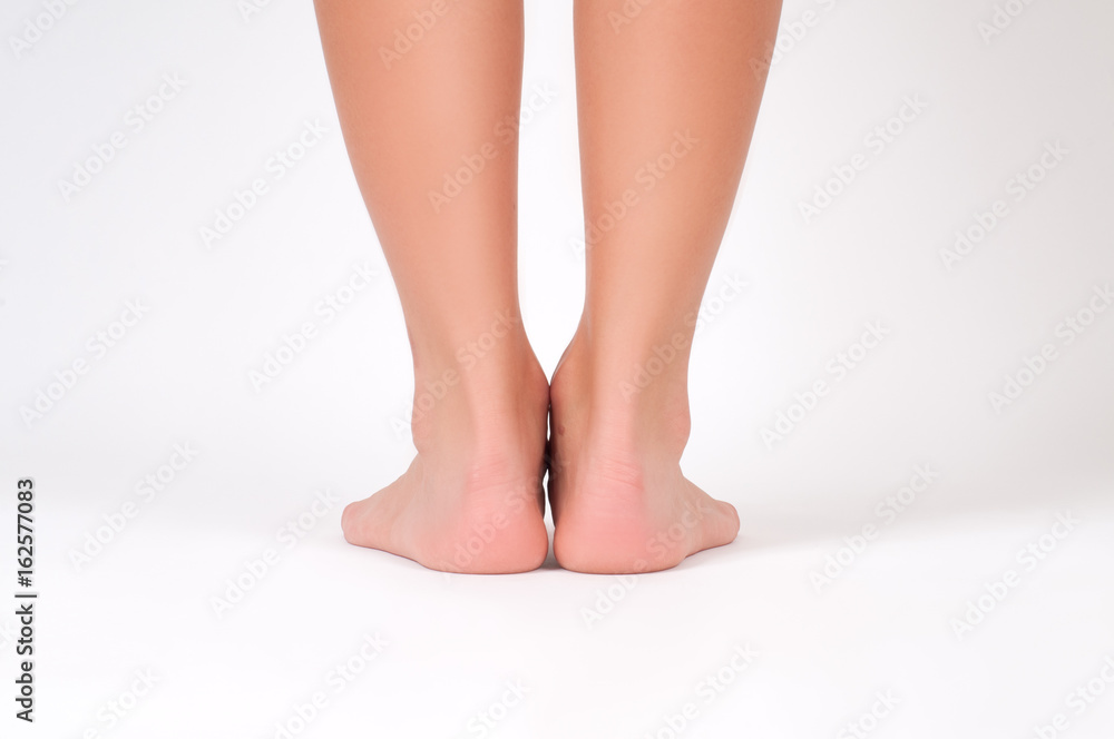 Woman feet. Perfect clean female heels. Woman feet. Perfect clean female heels.