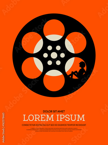 Abstract movie and film modern retro vintage poster background