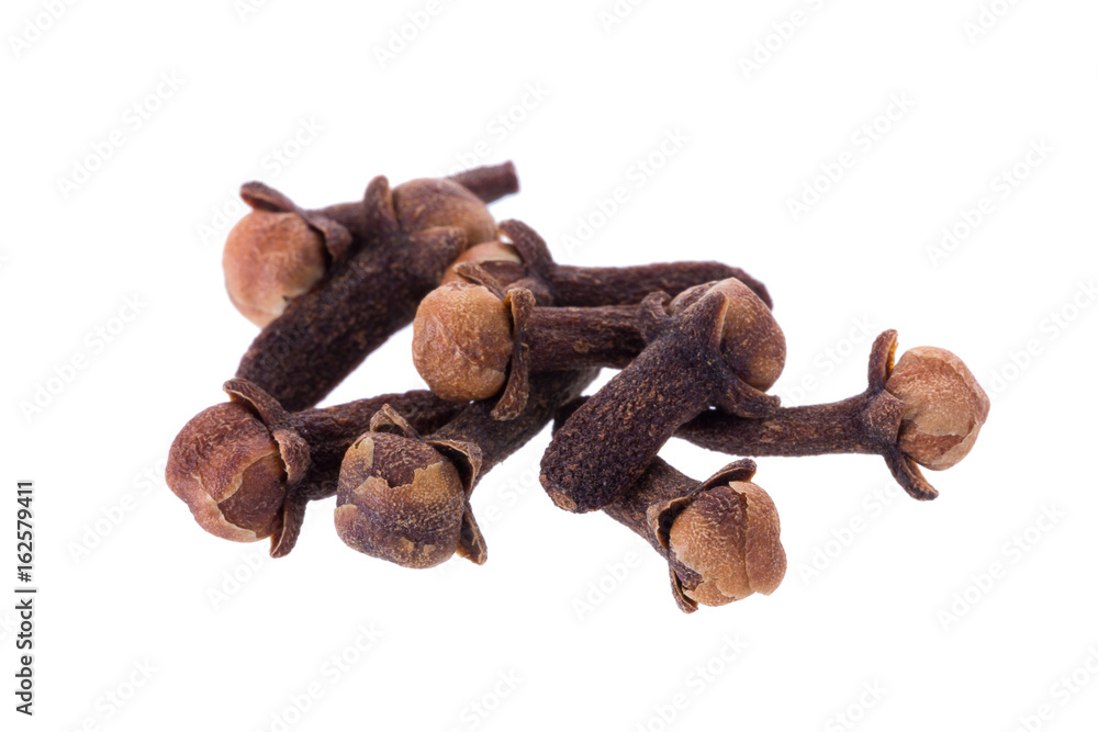 Clove spice closeup isolated on a white background Clove spice closeup isolated on a white background