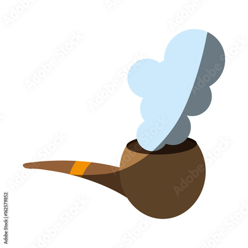 smoking pipe with smoke icon image