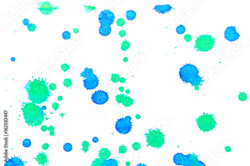 Abstract blue green ink splash