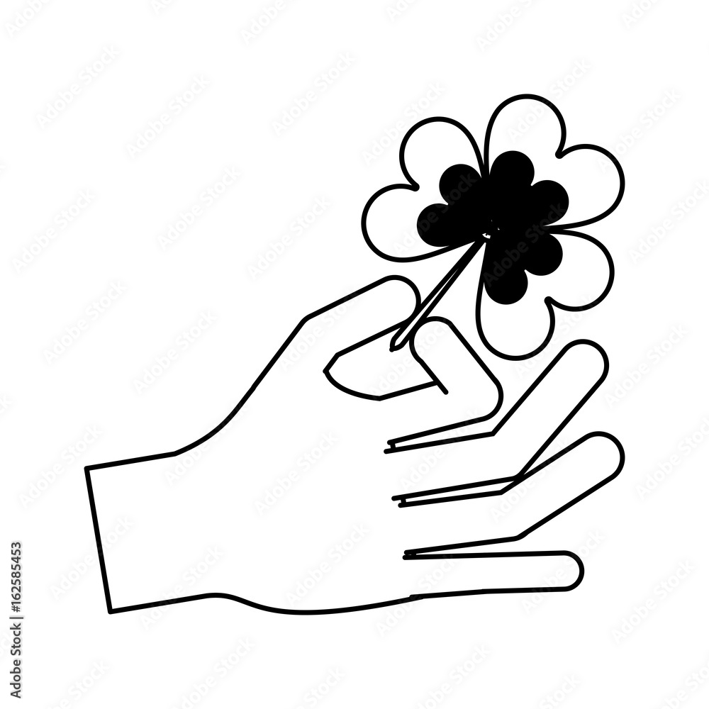 hand holding shamrock or clover leaf saint patricks day related hand holding shamrock or clover leaf saint patricks day related
