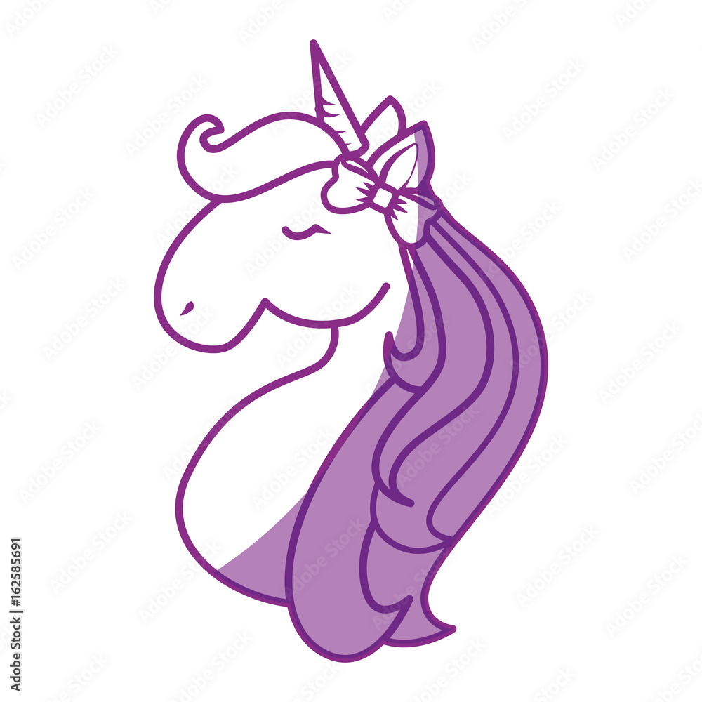 cartoon unicorn icon over white background vector illustration