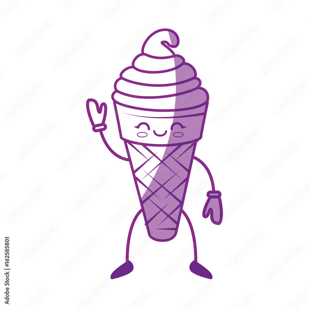 kawaii ice cream icon over white background vector illustration kawaii ice cream icon over white background vector illustration