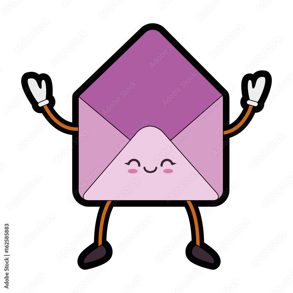 kawaii envelope icon over white background colorful design vector illustration kawaii envelope icon over white background colorful design vector illustration