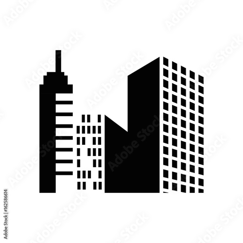 city buildings icon over white background vector illustration