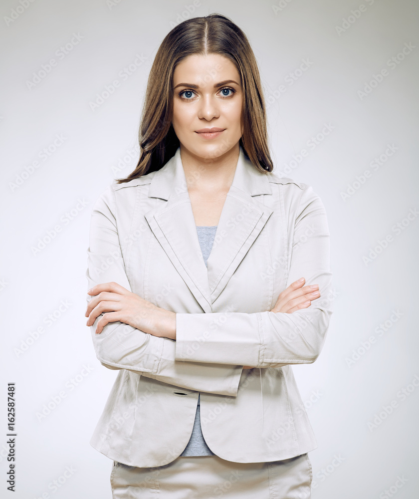 Businesswoman with crossed arms isolated Businesswoman with crossed arms isolated