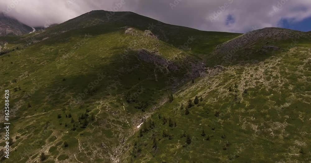 Aerial, green mountains in summer in Italy, 4K Aerial, green mountains in summer in Italy, 4K