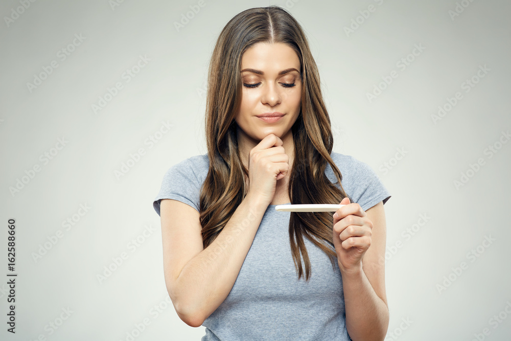 Woman with sadness from negative pregnansy test. Woman with sadness from negative pregnansy test.