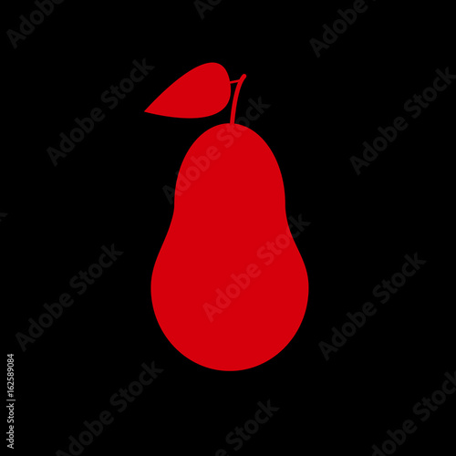 Silhouette of a pear in red