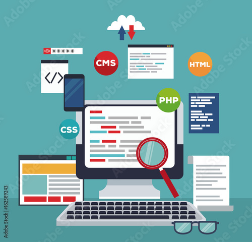 color background tech computer programming codes