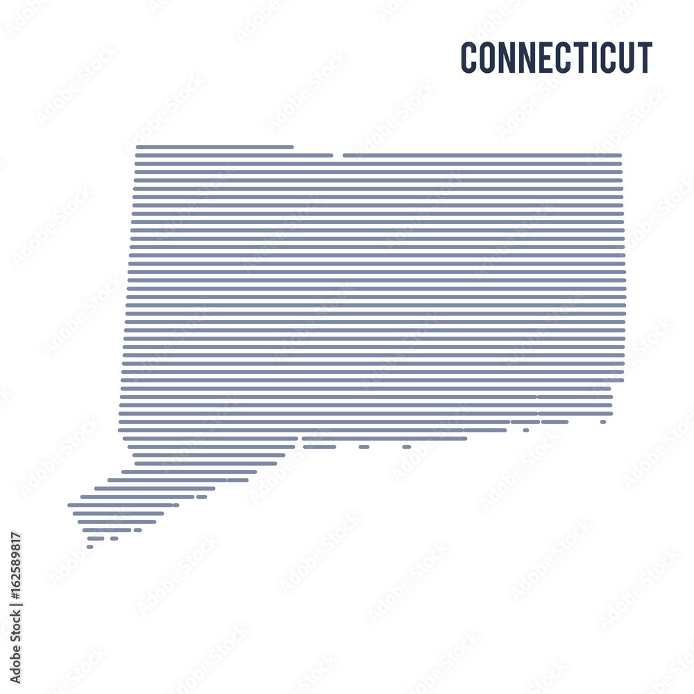 Vector abstract hatched map of State of Connecticut with lines isolated on a white background. Vector abstract hatched map of State of Connecticut with lines isolated on a white background.