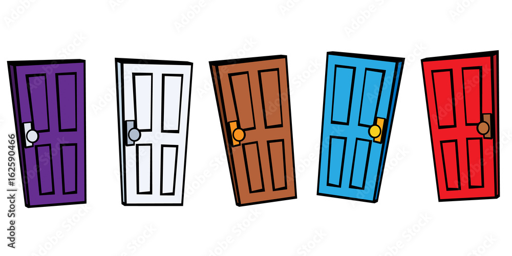 Cartoon Door Collection Stock Illustration Adobe Stock