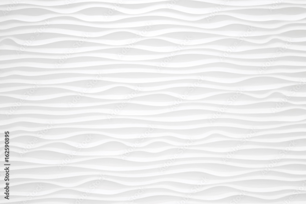 Texture pattern of modern white seamless wave wall for background