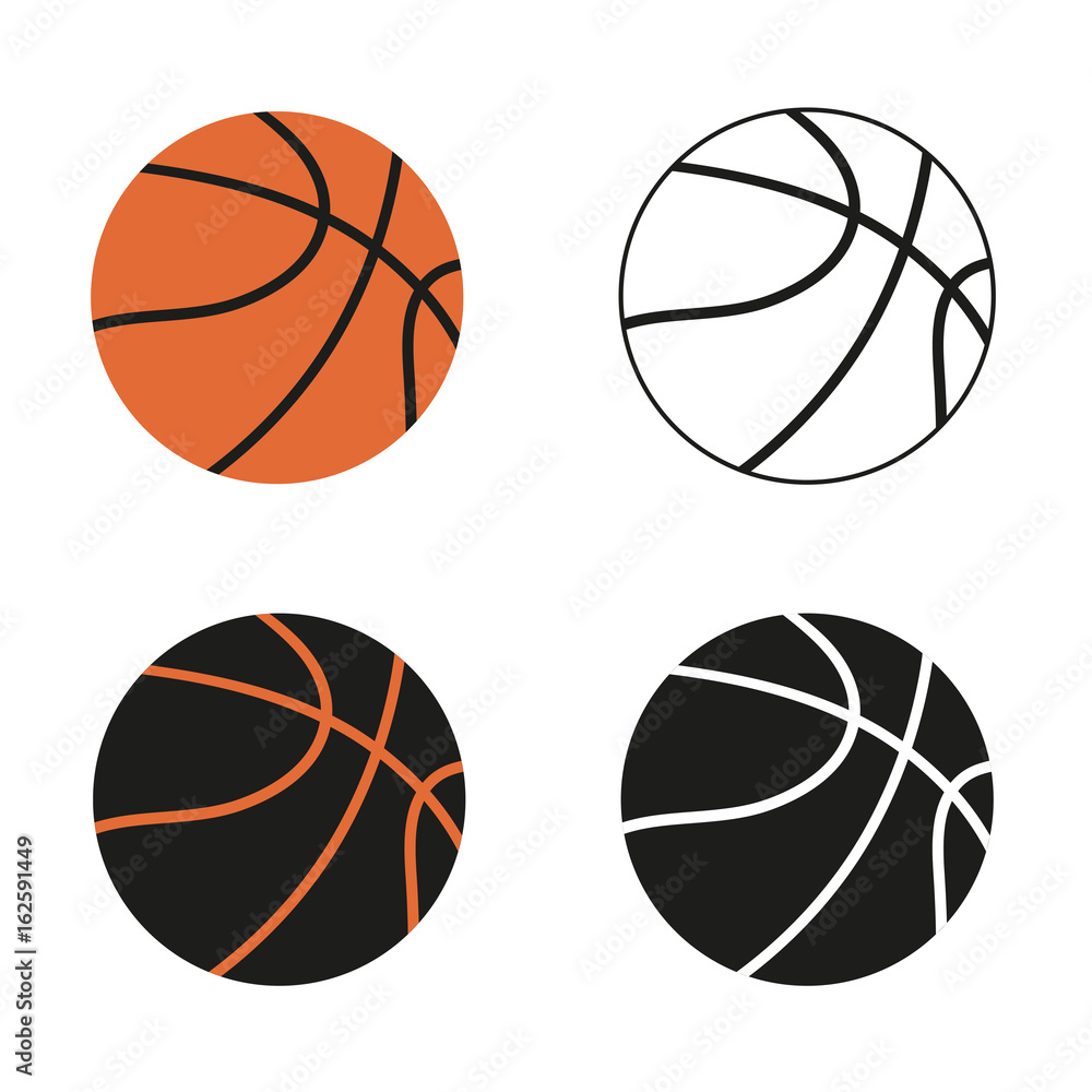 Basketball balls on white background