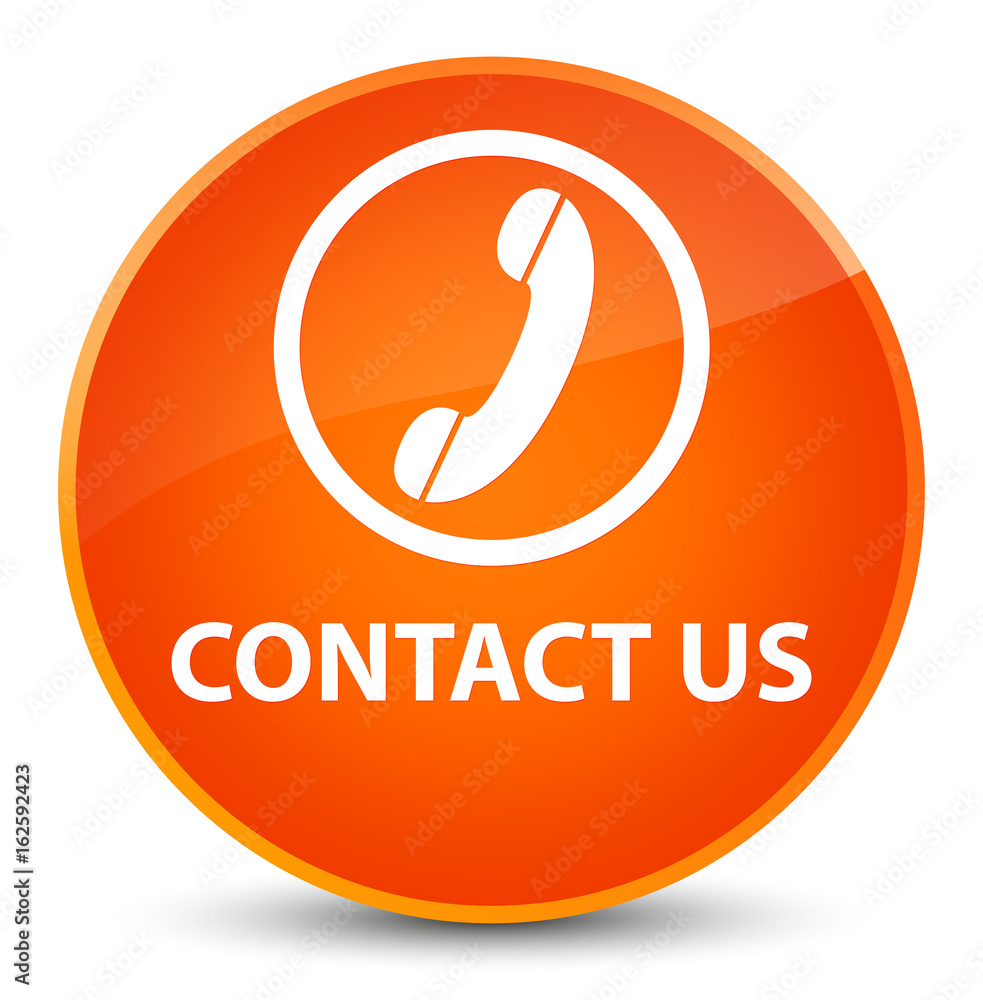Contact us (phone icon) elegant orange round button Contact us (phone icon) elegant orange round button