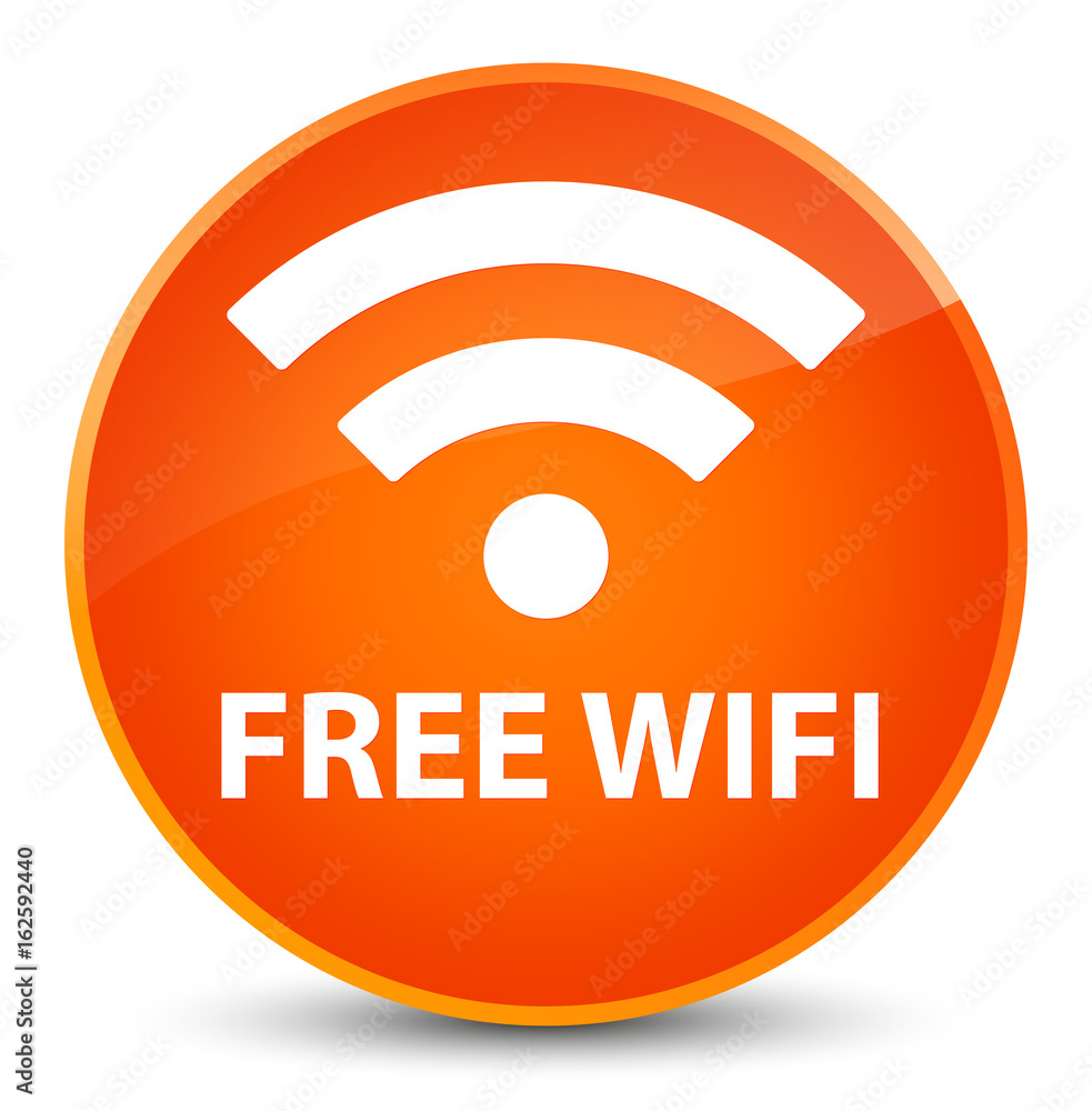 Free wifi elegant orange round button Free wifi elegant orange round button