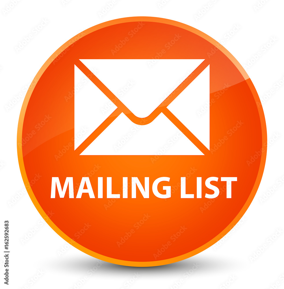 Mailing list elegant orange round button Mailing list elegant orange round button