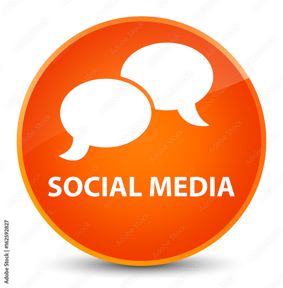 Social media (chat bubble icon) elegant orange round button Social media (chat bubble icon) elegant orange round button