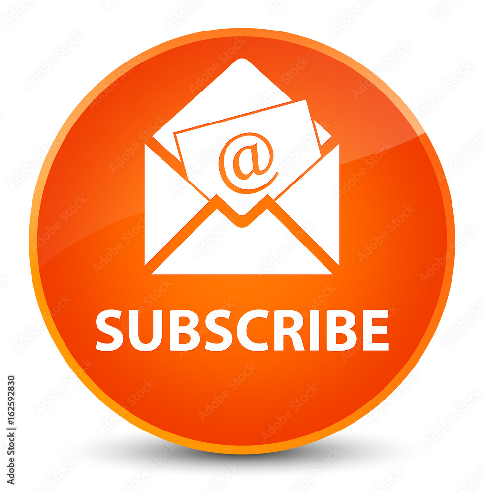Subscribe (newsletter email icon) elegant orange round button Subscribe (newsletter email icon) elegant orange round button
