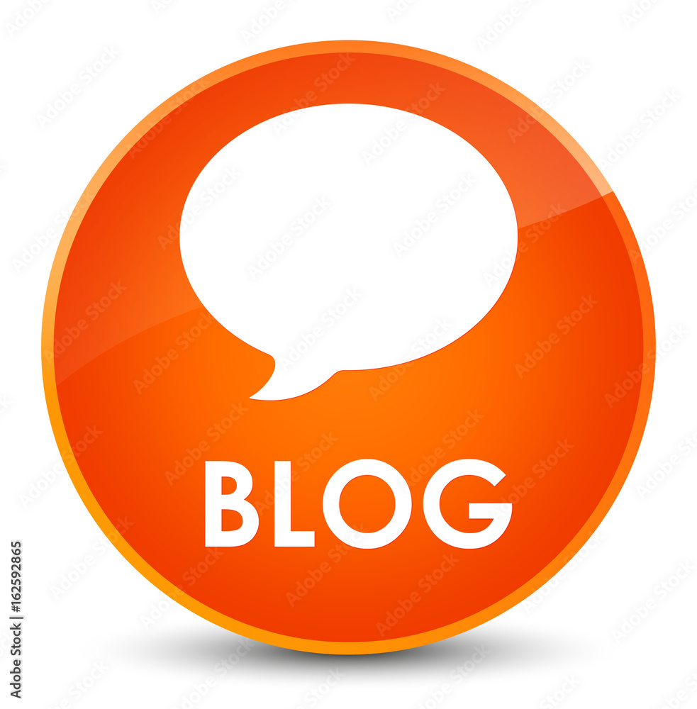 Blog (conversation icon) elegant orange round button Blog (conversation icon) elegant orange round button