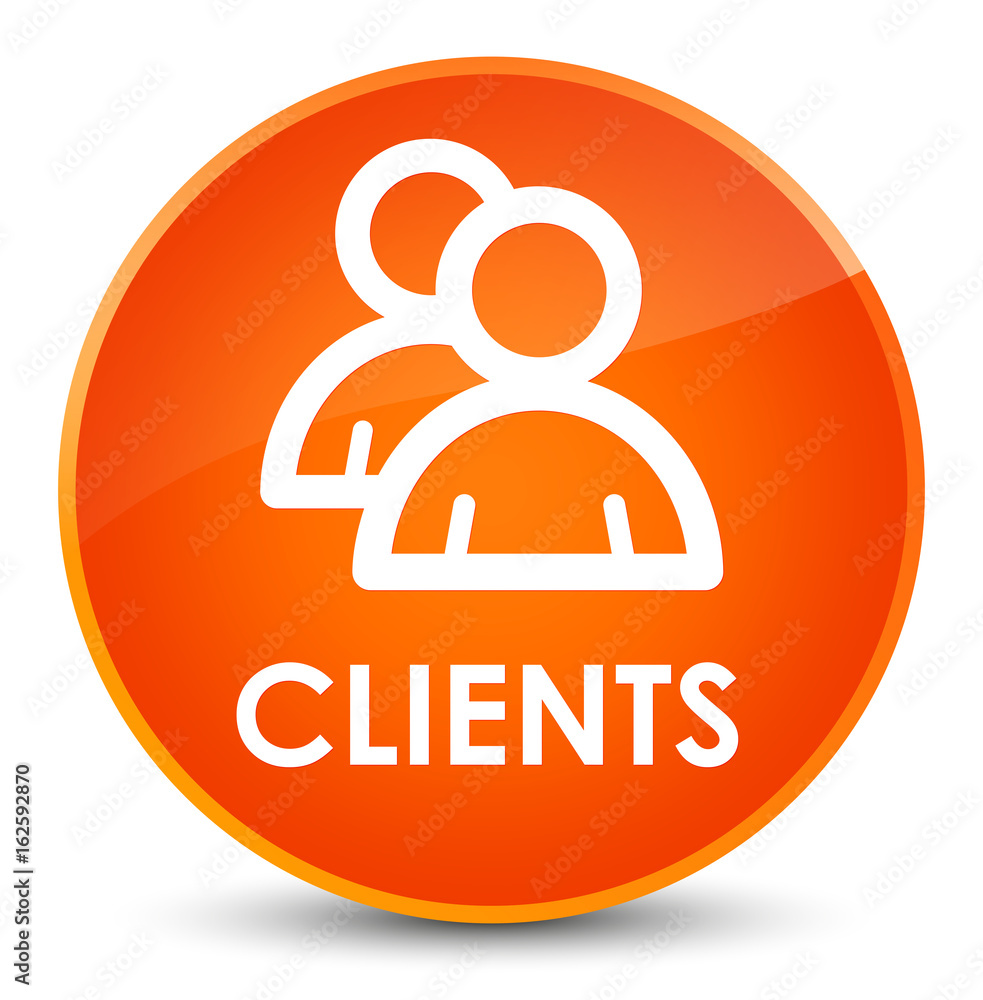 Clients (group icon) elegant orange round button Clients (group icon) elegant orange round button
