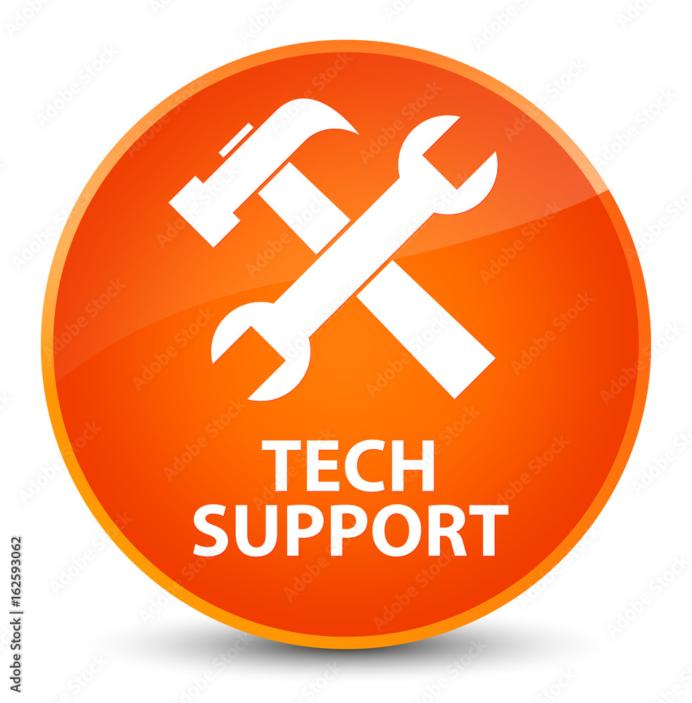 Tech support (tools icon) elegant orange round button Tech support (tools icon) elegant orange round button