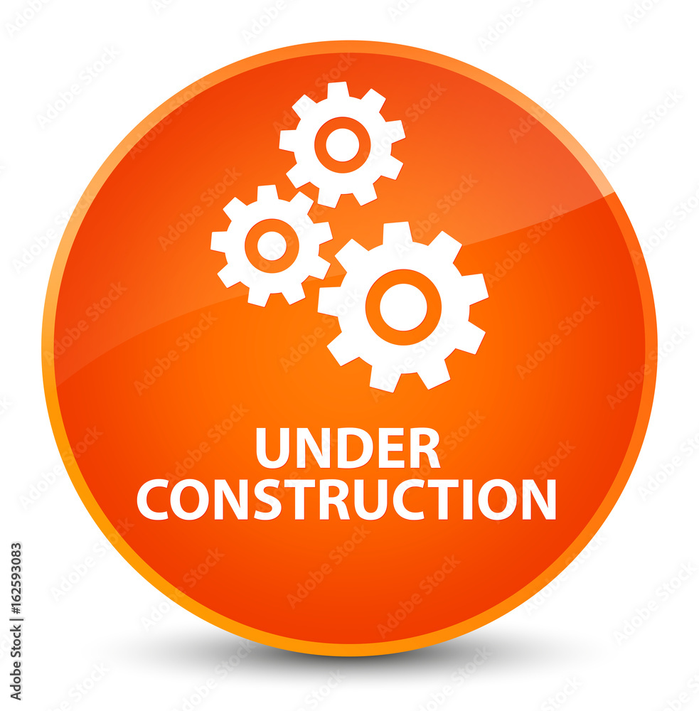 Under construction (gears icon) elegant orange round button Under construction (gears icon) elegant orange round button