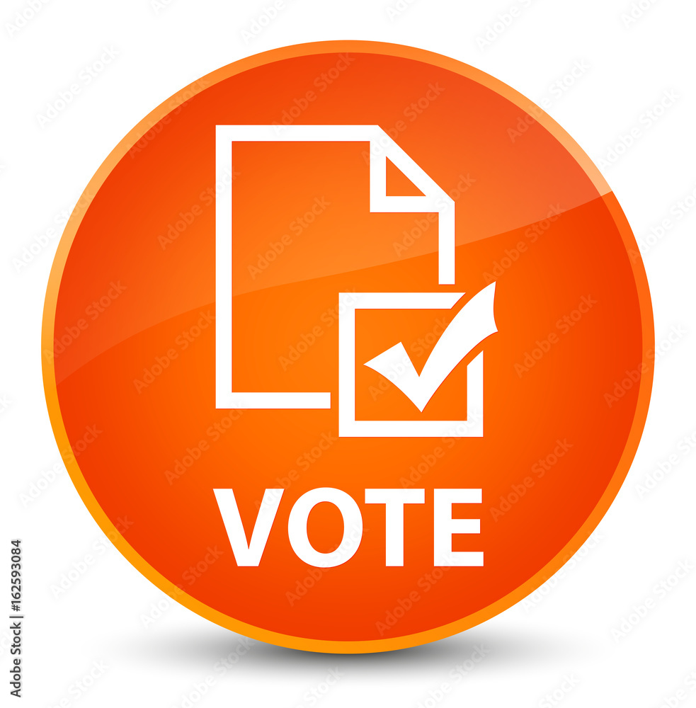 Vote (survey icon) elegant orange round button Vote (survey icon) elegant orange round button