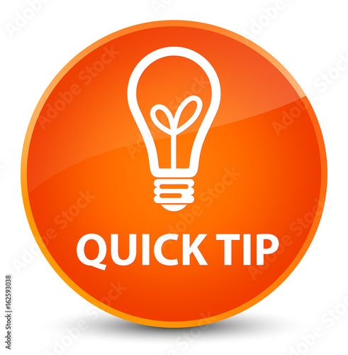 Quick tip (bulb icon) elegant orange round button photo