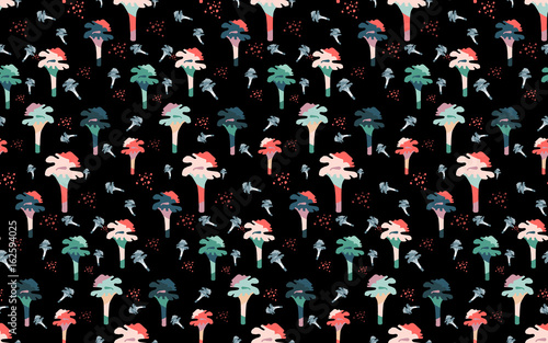 Magic abstract  mushrooms pattern seamless . Flat style for web vector illustration