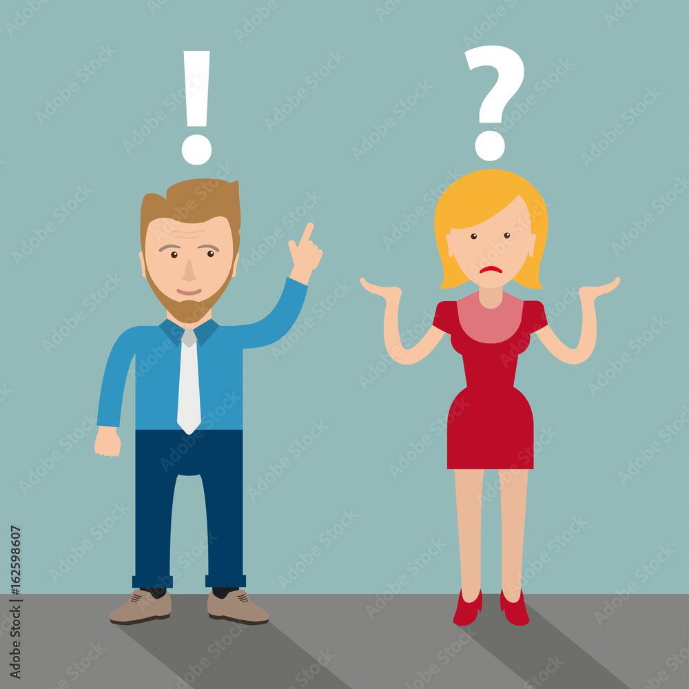 Mann und Frau mit einem Kommunikationsproblem Mann und Frau mit einem Kommunikationsproblem